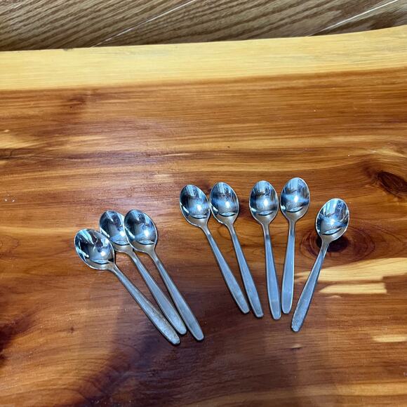 Vintage Zilmeta Gero Mini Dessert Espresso Spoons 8 Pieces Stainless Steel - Picture 8 of 8